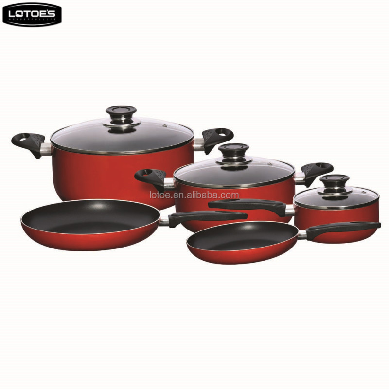 ZHEJIANG LOTOE pressed aluminium non stick cookware set with double handle