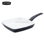 white ceramic coating 26*26 square multi BBQ grill pan with ridges