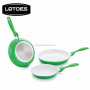 Wuyi LOTOE ceramic non stick coating aluminium household frying pan set with soft touch handle