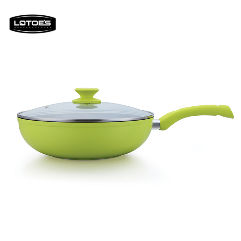 Warm color coating wok pan/forged wok pan/pressed wok pan