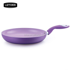 Ceramic aluminum fry pan with soft touch handle