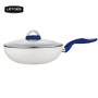 Ceramic coating with special wok pan/Bottom have some embossment wok pan/Heated evenly wok pan