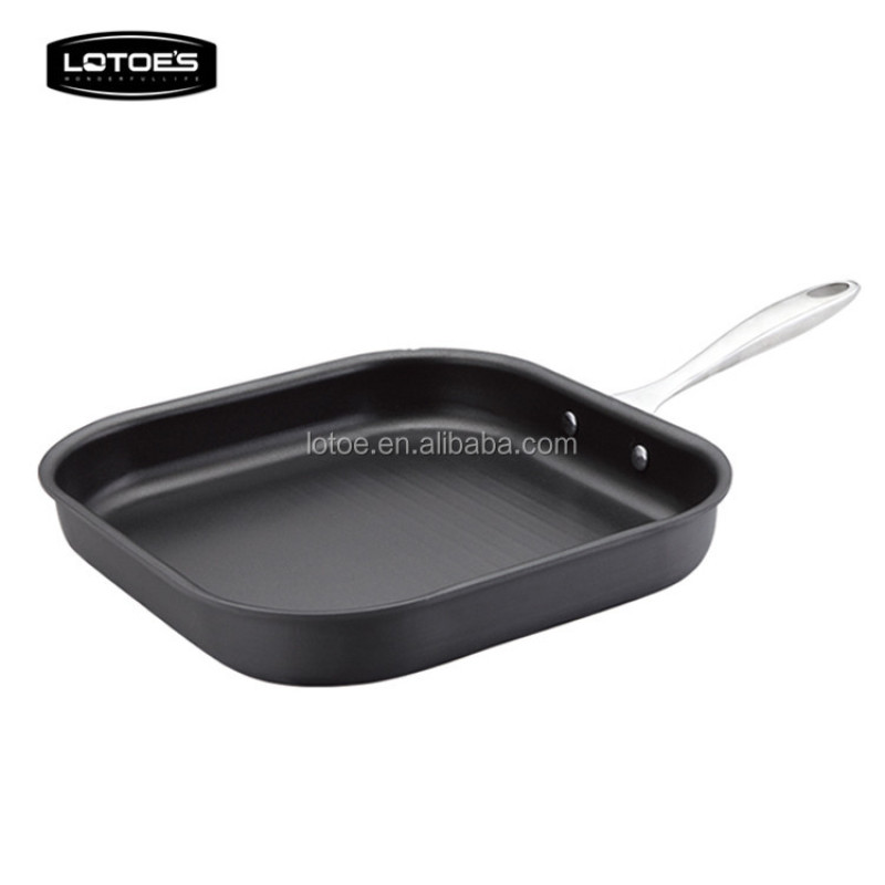 Professional supplier direct factory hard anodized square pan induction ceramic griddle