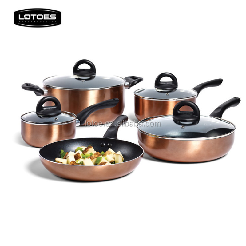 Lotoe's colorful non-stick aluminum ceramic cookware set china cookware sets
