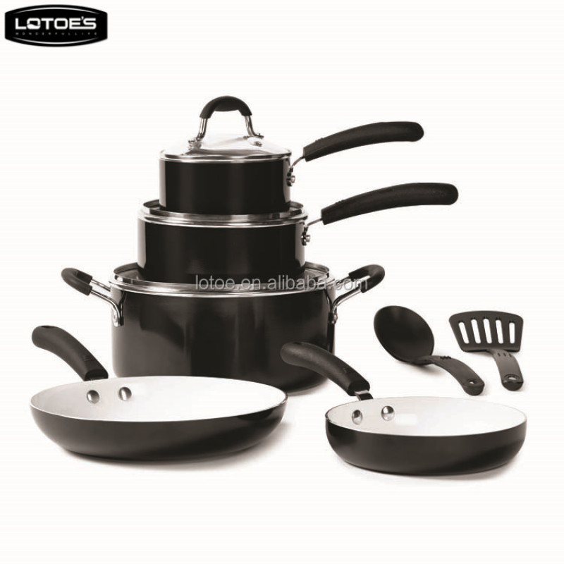 ZHEJIANG LOTOE pressed non stick aluminium sauce pan with white ceramic coating