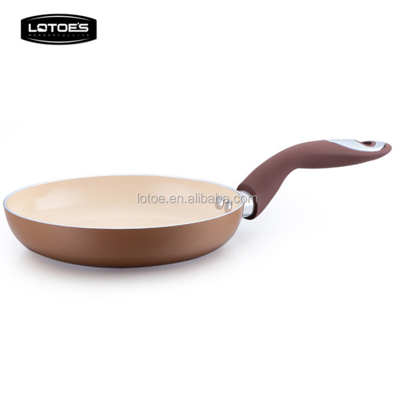 Wuyi LOTOE ceramic non stick coating aluminium household frying pan with soft touch handle