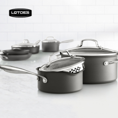 Advanced Bronze Hard Anodized Covered Deep Non-Stick Fry Pan As Seen On TV