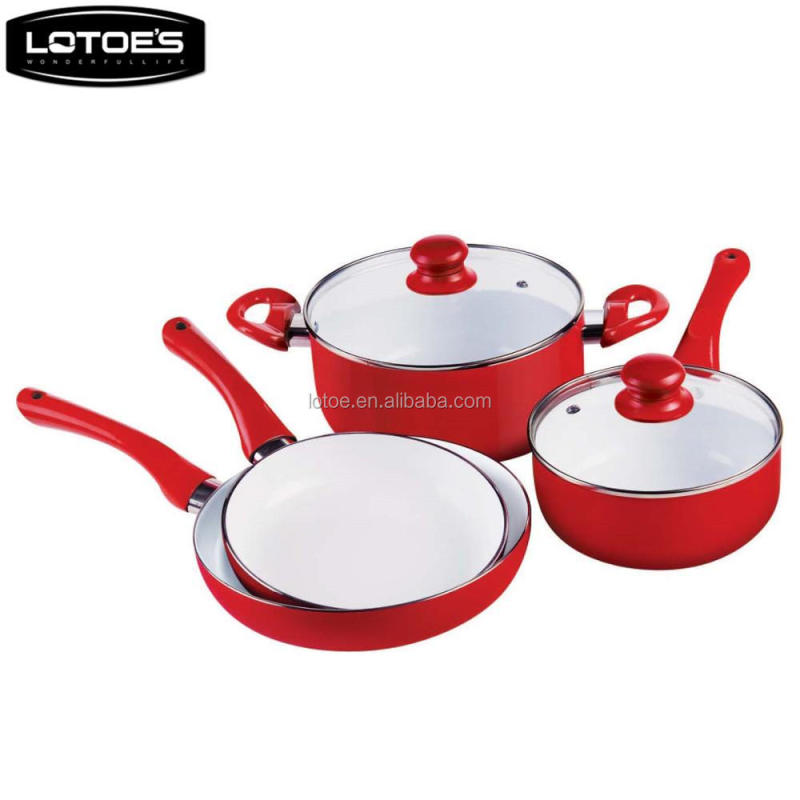 Pressed aluminum cookware set non-stick ceramic coating pan