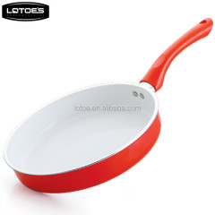 Wuyi LOTOE 6pcs white ceramic aluminium pressed cookware set with induction bottom