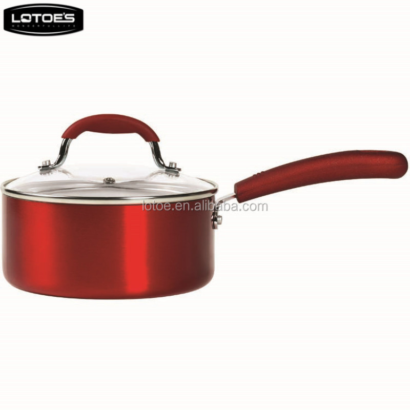 ZHEJIANG LOTOE pressed non stick aluminium sauce pan with white ceramic coating