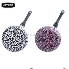 Aluminum non-stick pans with colorful silk printing design
