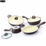 Wuyi LOTOE ceramic coating aluminium forged household deep fry pan with lid