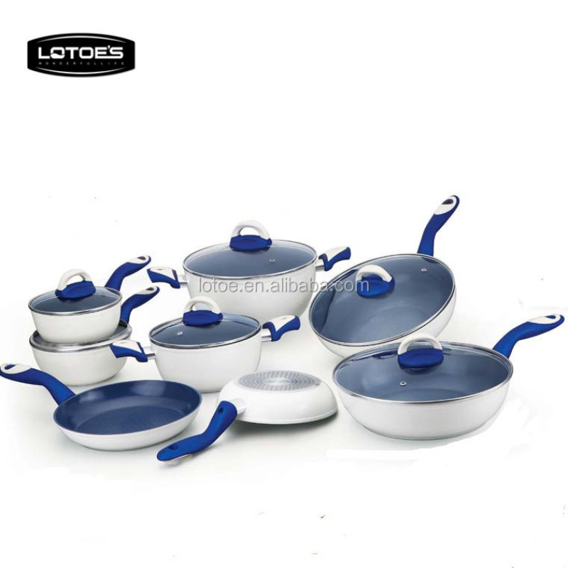 Yongkang LOTOE aluminium enamel forged kitchen set cookware sauce pan fry pan wok casserole