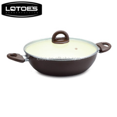 Wuyi LOTOE ceramic aluminium forged household cooking pot casserole with induction bottom