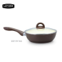 No Oil-Smoke Kitchen Aluminum Bakelite Handle Chinese Deep Frying Pan