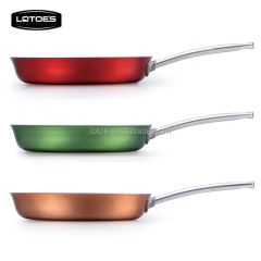 Press pink aluminum pan colorful mirror polishing frying pan