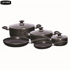 ZHEJIANG LOTOE pressed aluminium non stick cookware set with double handle