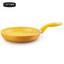 Colorful ceramic coating interior heat resistant paint exterior fry pan with colorful handle