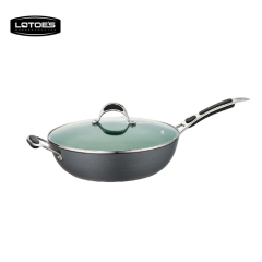 New design ceramic cookware kitchen/hard anodized deep fry pan restaurant cookware
