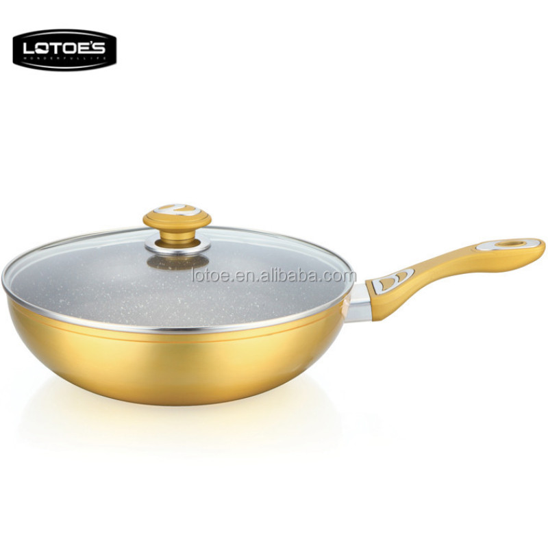 stone-coated nonstick forged aluminium big chinease wok
