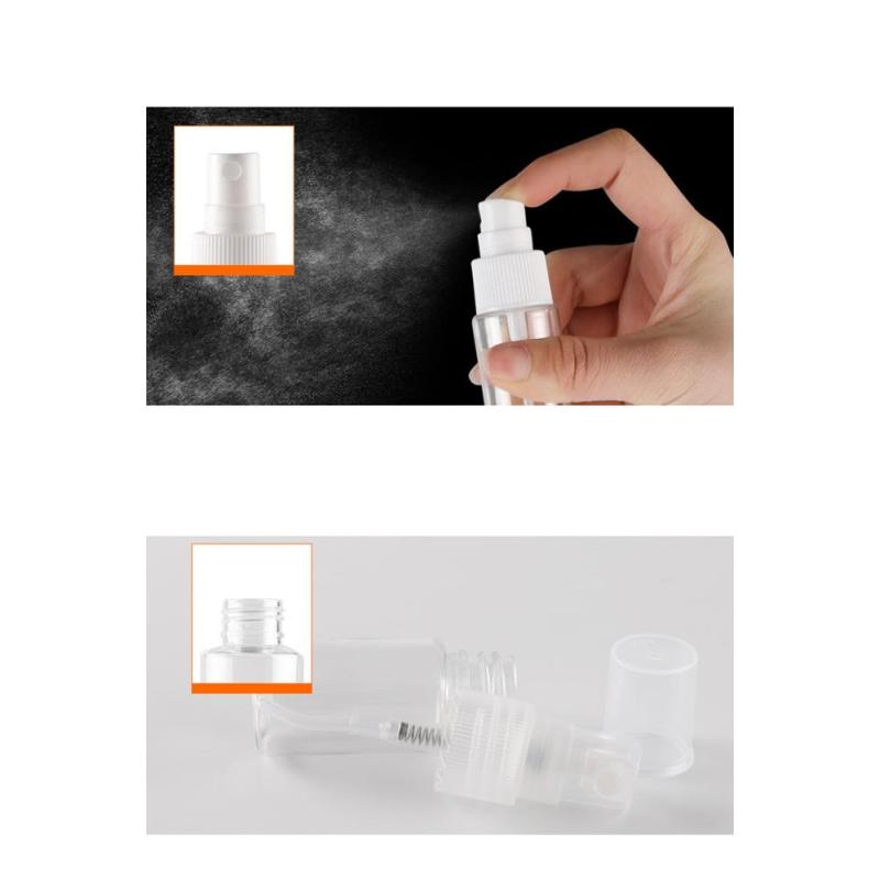 10ml PET Amber Clear Blue Round Straight Plastic Cosmetic Packaging Bottles with Spray Cap