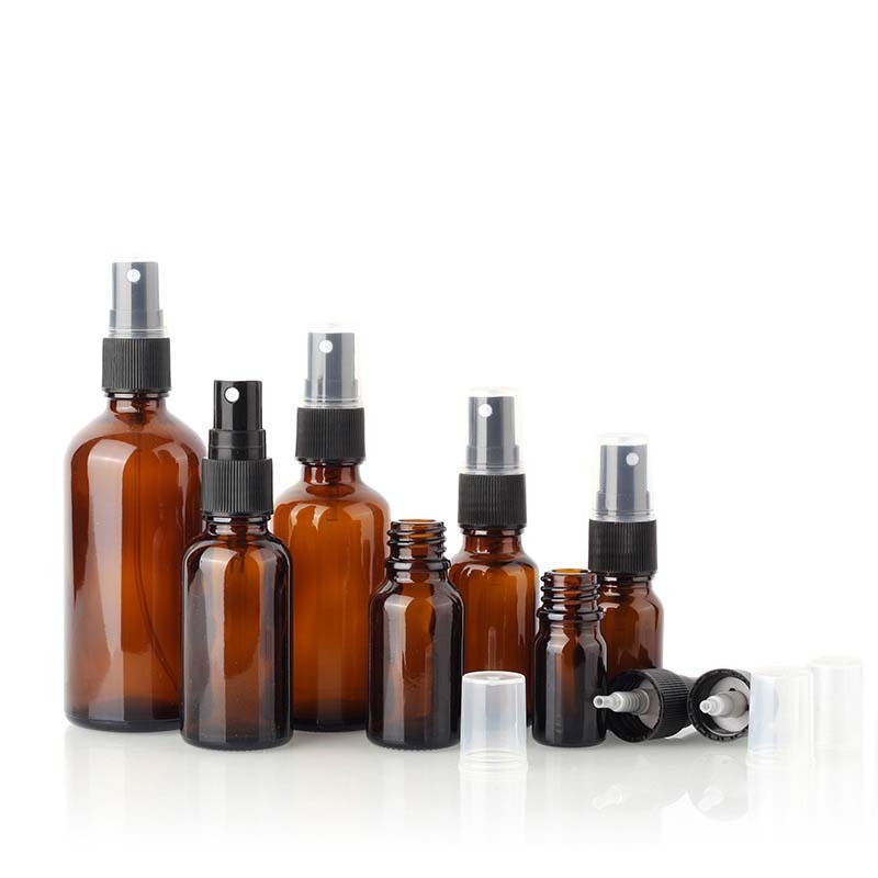 5ml 10ml 15ml 20ml 30ml 50ml 100ml Essential Oil Amber Glass Mist Spray Bottle