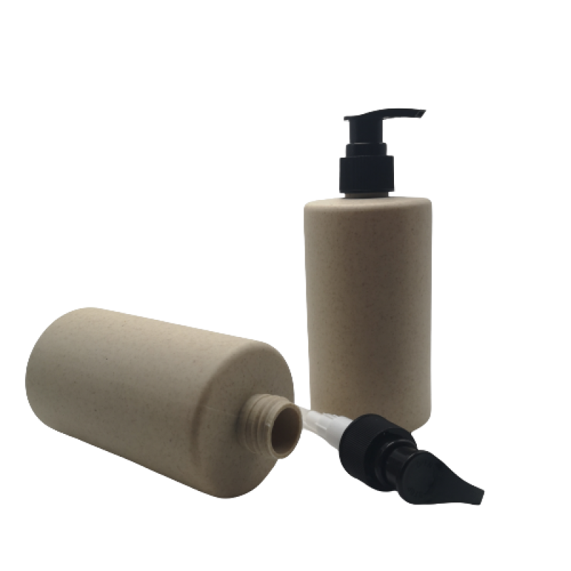 Biodegradable Bottle Eco-Friendly 500ml Biodegradable Cosmetic Shampoo Bottle Wheat Straw Plastic Recyclable with Pump Sprayer