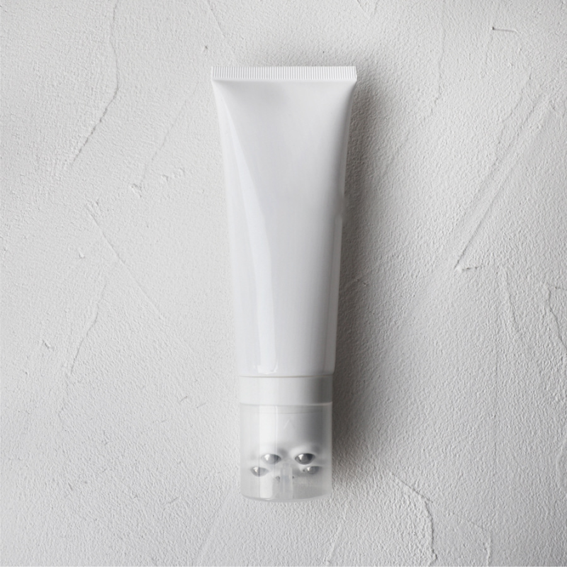 Glossy White 50ml/100ml Empty Five Ball Massage Tube Screw Cap Roll-on Bottle for Body Cream Cosmetic Packaging
