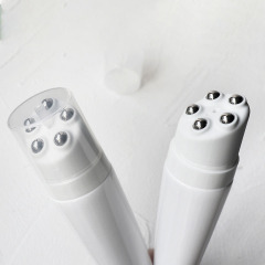 Glossy White 50ml/100ml Empty Five Ball Massage Tube Screw Cap Roll-on Bottle for Body Cream Cosmetic Packaging