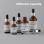 Label Sticker Printing Amber Glass Dropper Bottle 30ml Essential Oil Empty Bottles Package for Serum or Lotion