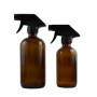 Best Seller 500ml Amber Glass Trigger Spray Bottle with Black Pump Sprayer for Cleaning Products and Aromatherapy