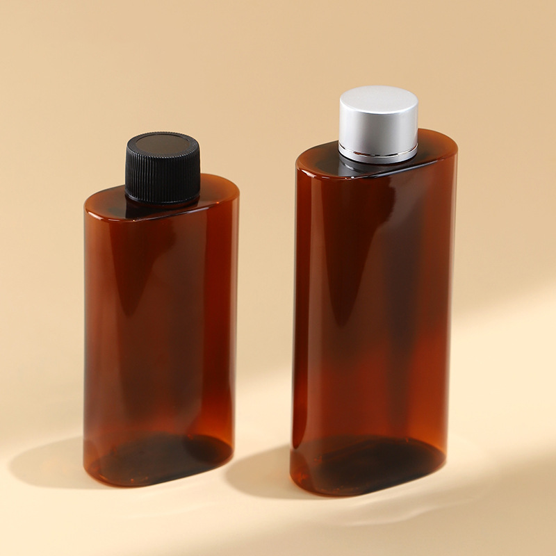 Empty OEM Amber Plastic Skincare Packaging Container 150ml 200ml Custom Cosmetic Bottle for Lotion Toner Packaging