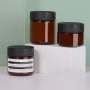 High Quality Cheap Price 4oz 120g Amber Pet Jar with Black Screw Lid