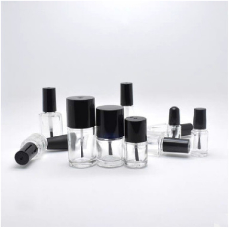 New Design 15ml Clear Glass Nail Polish Bottle with Crown Cap Square Shape for Skin Care Cream and Gel Nail Polish