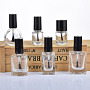 New Design 15ml Clear Glass Nail Polish Bottle with Crown Cap Square Shape for Skin Care Cream and Gel Nail Polish