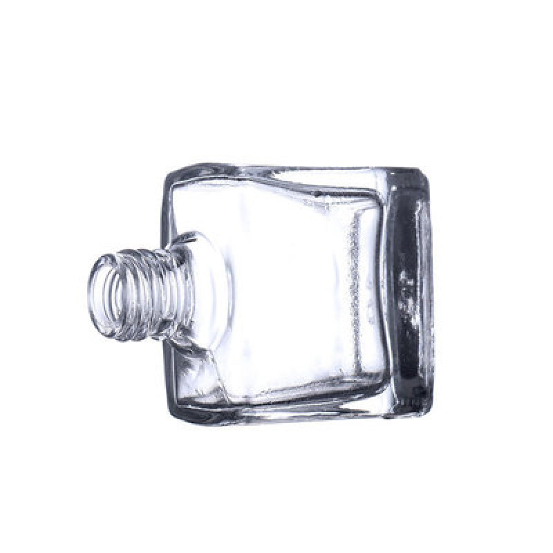 New Design 15ml Clear Glass Nail Polish Bottle with Crown Cap Square Shape for Skin Care Cream and Gel Nail Polish