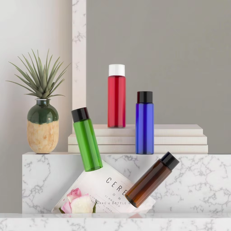 Wholesale 1oz 30ml Cylinder Flat Shoulder Cylindrical Pure Liquid Plastic Shampoo Bottle for Cosmetics and Lotions