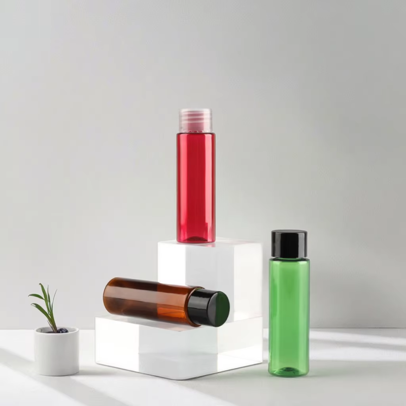Wholesale 1oz 30ml Cylinder Flat Shoulder Cylindrical Pure Liquid Plastic Shampoo Bottle for Cosmetics and Lotions