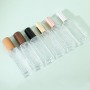 New Design 10ml Clear Square Glass Spray Bottles Wood Cap Travel Size Empty Refillable Perfume Containers for Skin Care Serum