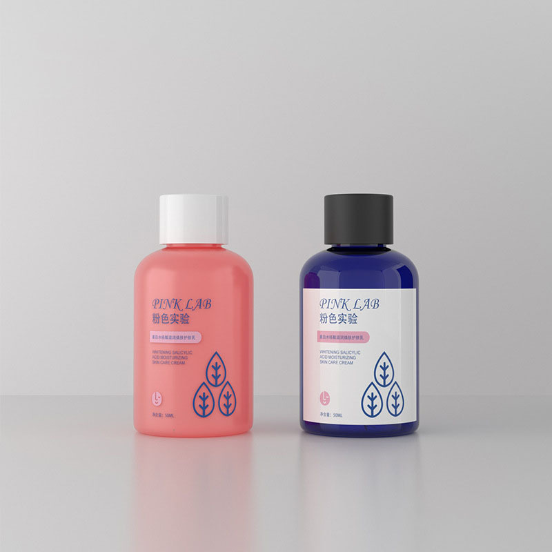 Custom 50ml Plastic Small Bottle for Skincare 2oz PET Screw Cap Lotion Container Face Cream Packaging