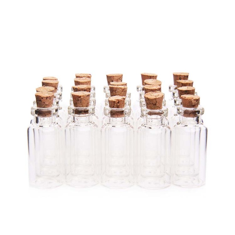 Wholesale Mini Small Glass Vial Container Bottle With Cork Stoppers