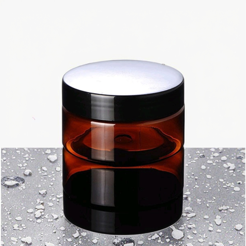 New 100g Amber PET Plastic Skin Care Packaging Jar with Lid for Face Cream Cosmetics