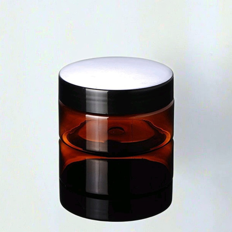 New 100g Amber PET Plastic Skin Care Packaging Jar with Lid for Face Cream Cosmetics