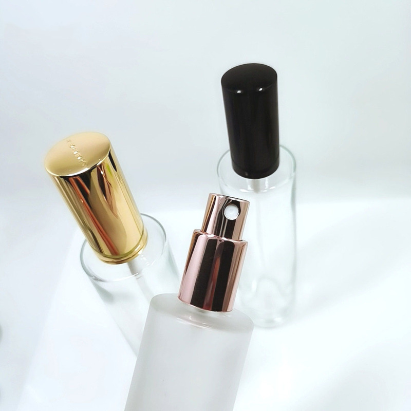 Wholesale Empty Round clear Glass Perfume Spray Pump Bottles 100ml with Aluminum Cap