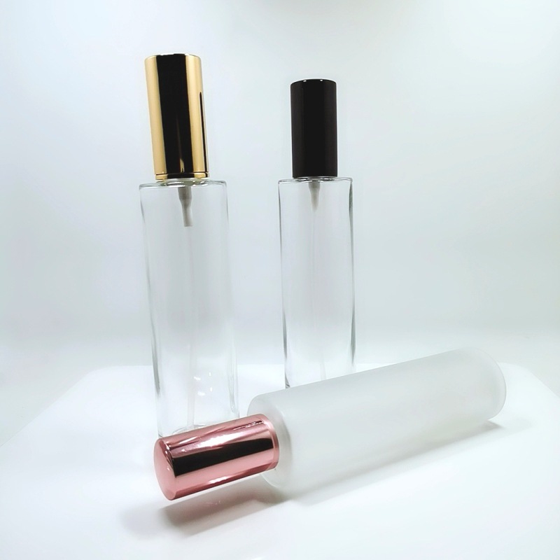 Wholesale Empty Round clear Glass Perfume Spray Pump Bottles 100ml with Aluminum Cap