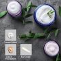 1 oz Round Cobalt Blue Glass Cream Jars Empty Refillable Cosmetic Container Plastic Cap for Face Masks Salve Lotion Ointment