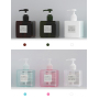 Customization 250ML square Lotion Bottles With Squeeze Pump Empty Plastic Container in clear Green Brown  pink