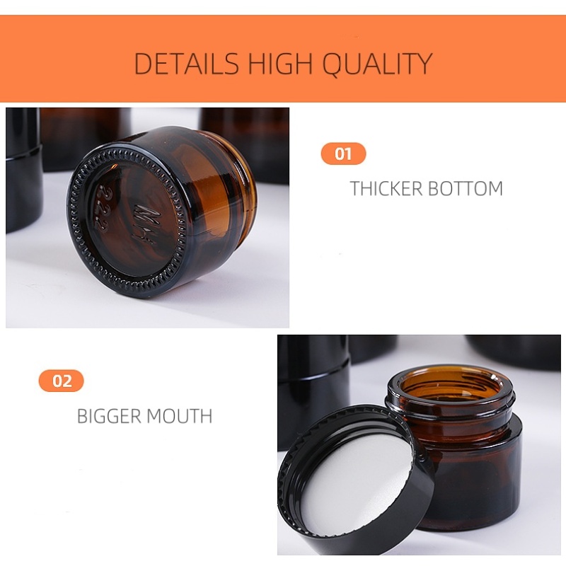 Hot Selling Low Price Wholesale Luxury Glass Jars Amber Glass Jars with Lids for Cosmetic