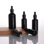 High Quality Empty Refillable Black Glass Essential Oil Dropper Bottle Cylinder Sizes 5ml 10ml 15ml 50ml for Skin Care Serum