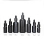 High Quality Empty Refillable Black Glass Essential Oil Dropper Bottle Cylinder Sizes 5ml 10ml 15ml 50ml for Skin Care Serum